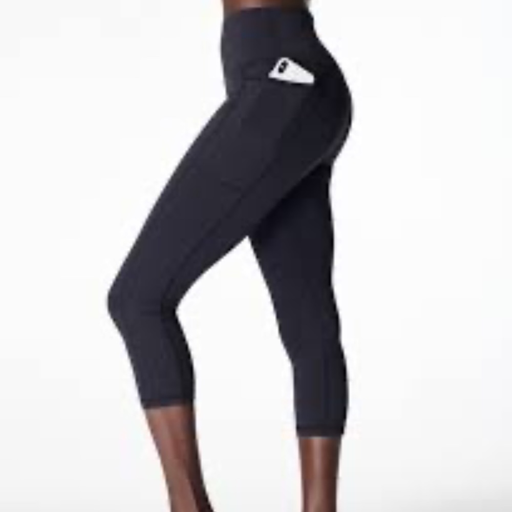Sweaty Betty Super Sculpt Crop Leggings  Black Marl.  LARGE.    NWT